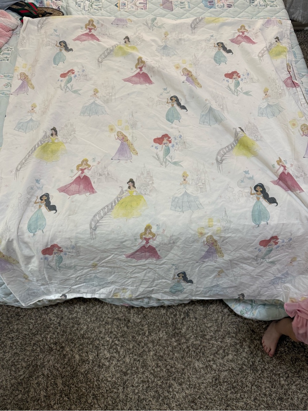 Disney Princess Pastel Multi-Color Flat Sheet